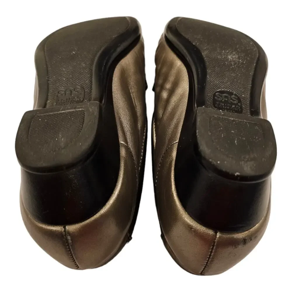 SAS Tripad Simplify Leather Moccasin Slip On Loafers 7.5 Medium Bronze